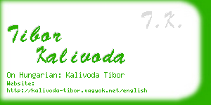 tibor kalivoda business card